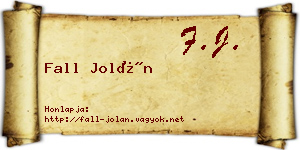 Fall Jolán névjegykártya