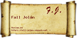 Fall Jolán névjegykártya