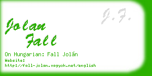jolan fall business card