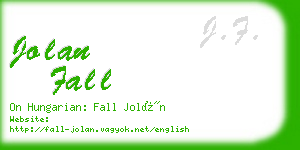 jolan fall business card